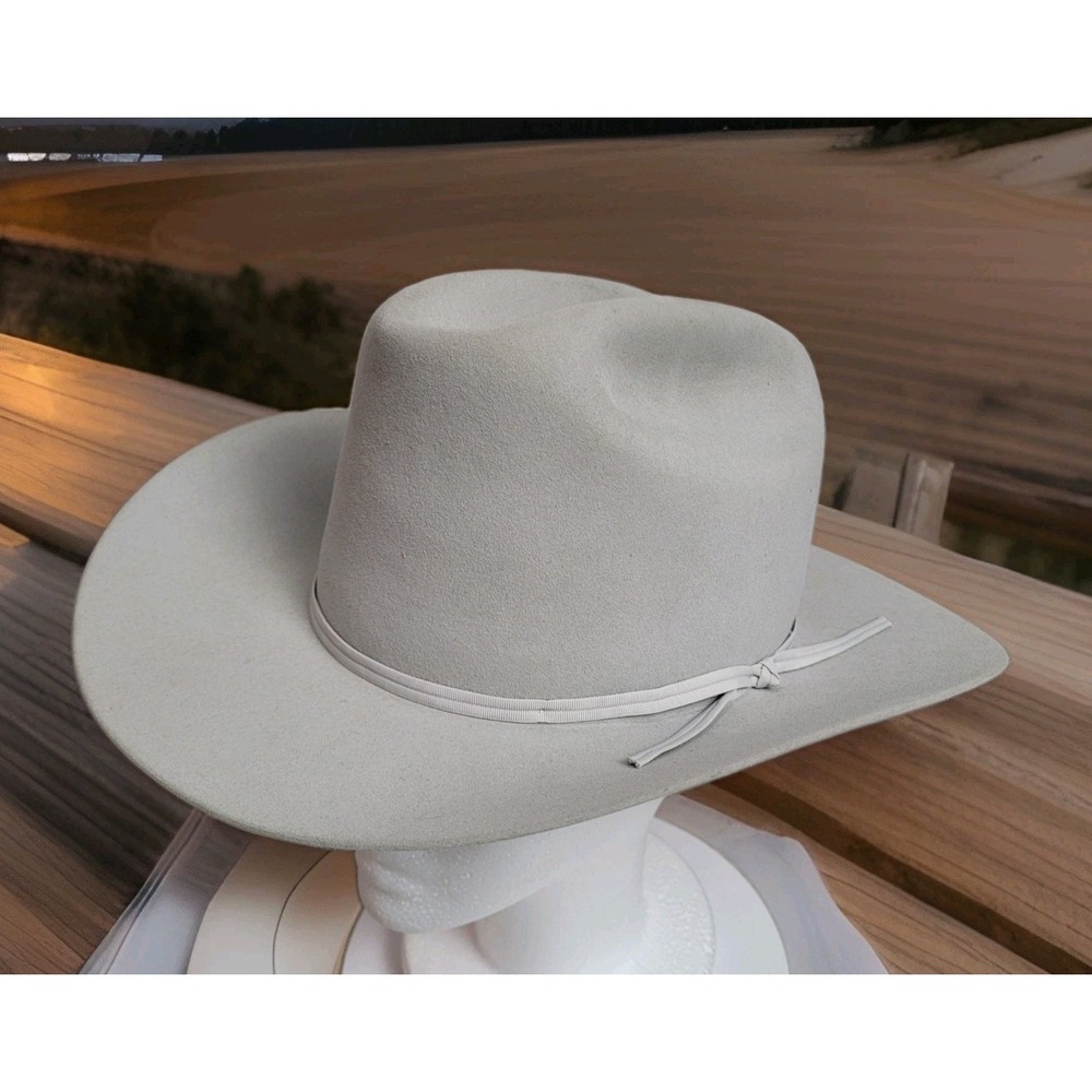 🐎VTG 80-90s Stetson Open Road Cowboy Hat 4X Beaver Fur Sz 7 Silverbelly c-video